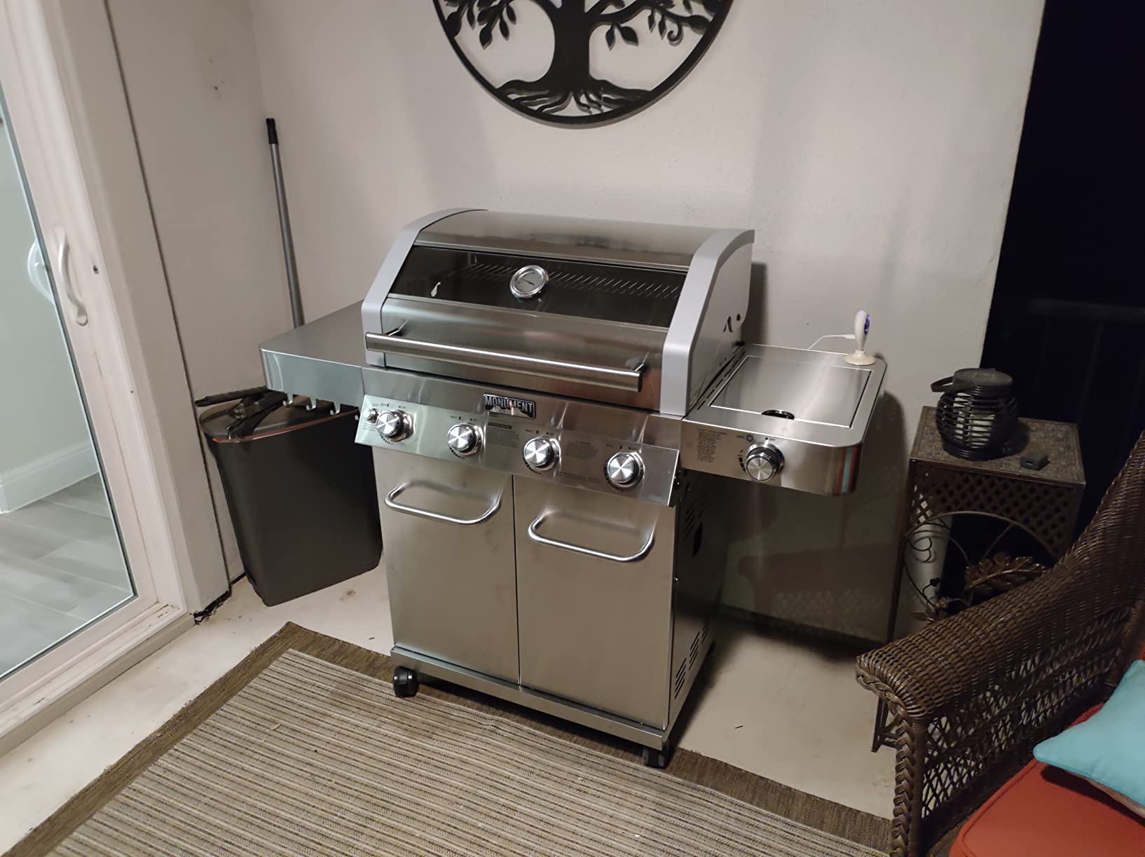Monument Grills Larger Convertible 4 Burner Natural Gas Grill Stainless Steel Cabinet Style Propane Grills, LED Controls,Side Burner(Without Conversion Kit) customer photo 2