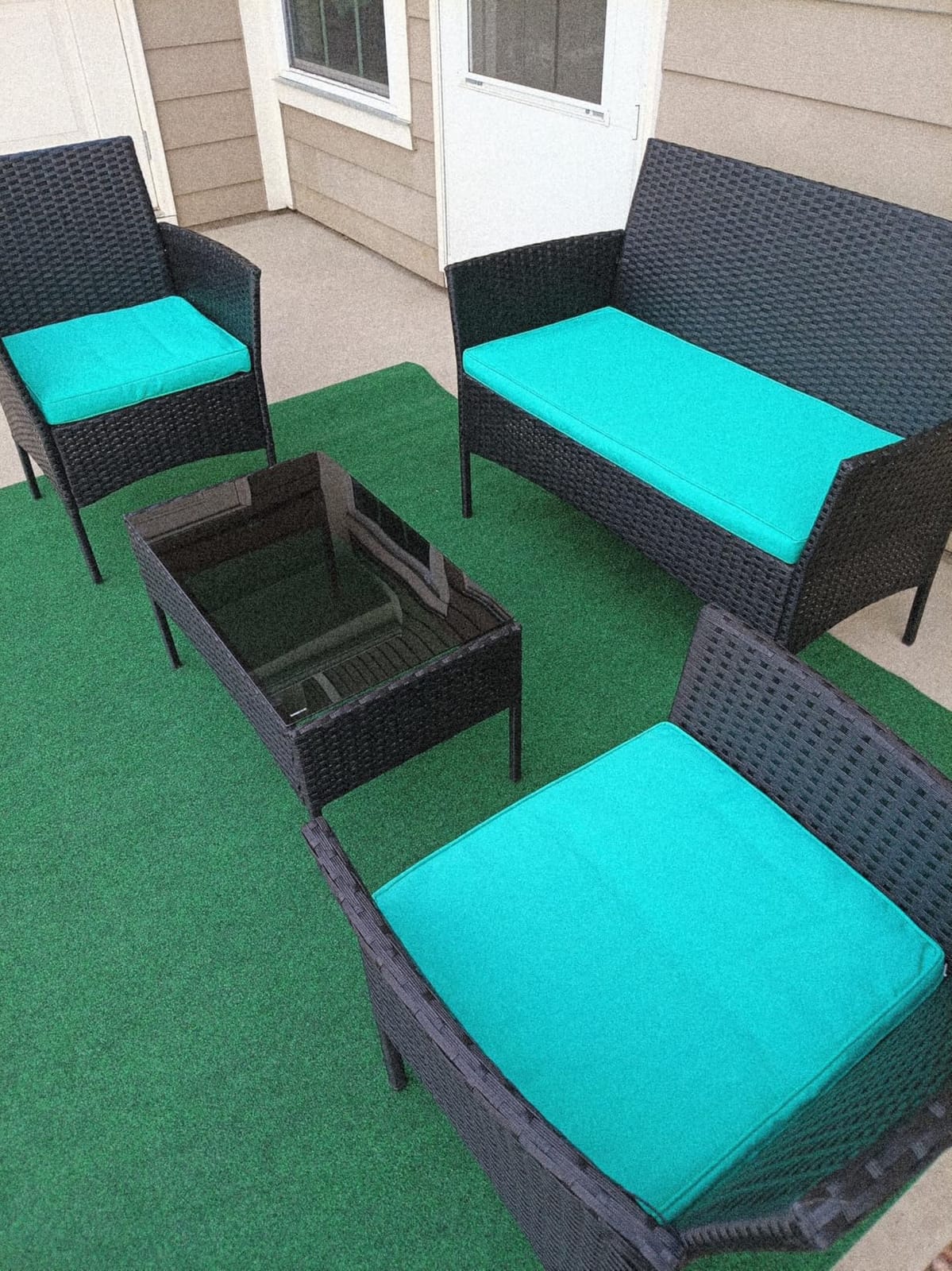 FDW 4-Piece Patio Furniture Set | Brown | Outdoor Wicker Furniture customer photo 1