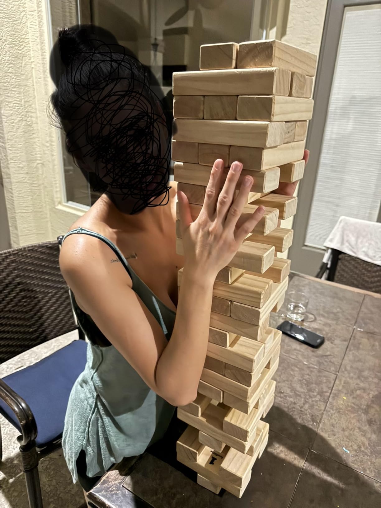 SPORT BEATS Outdoor Games Large Wooden Tower Stacking Game Stack up to 4 FT customer photo 1