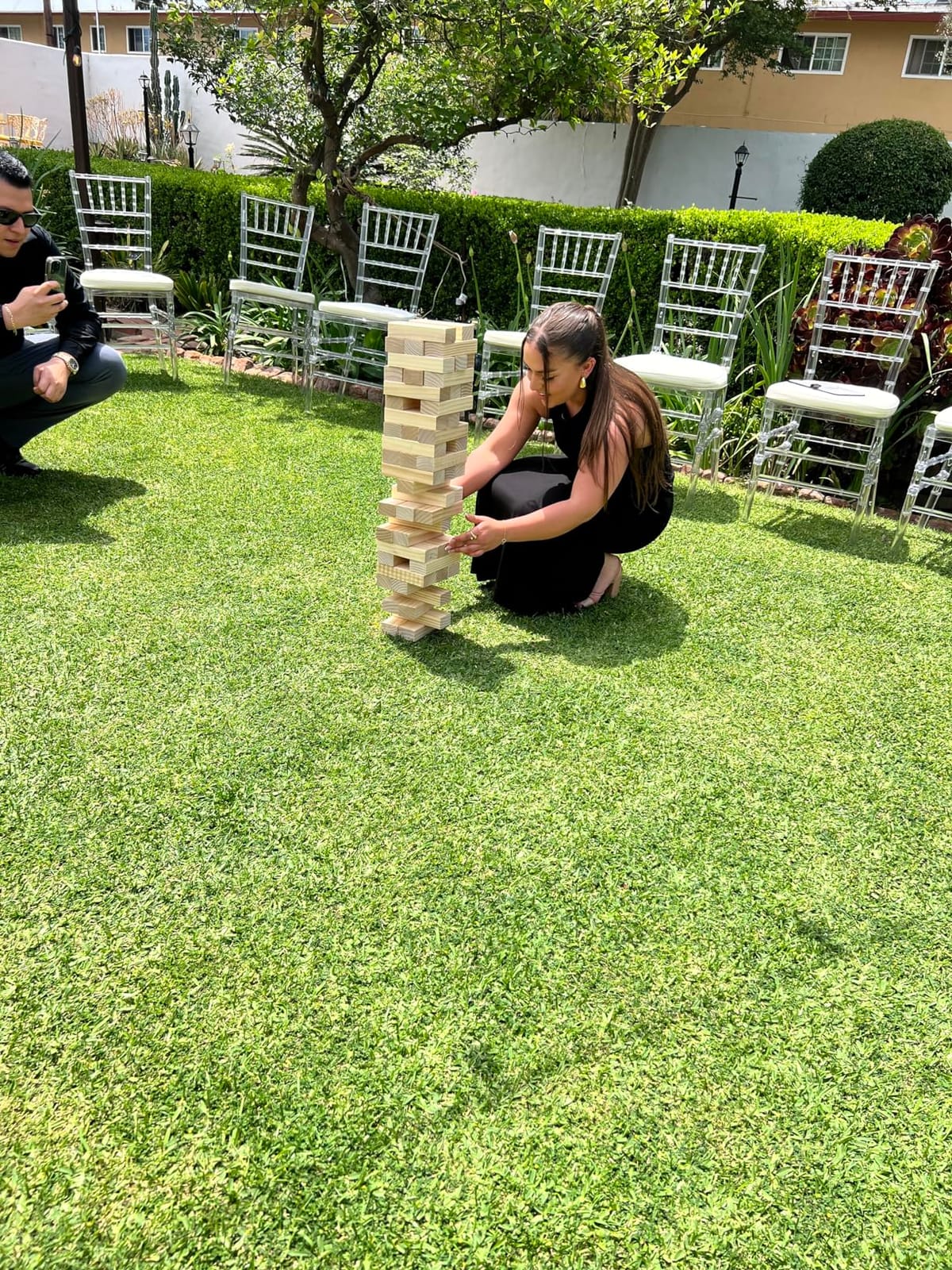 SPORT BEATS Outdoor Games Large Wooden Tower Stacking Game Stack up to 4 FT customer photo 2