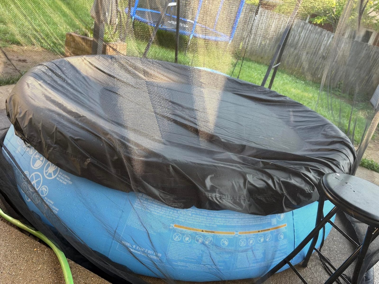 LXKCKJ 15 Ft Pool Cover for Above Ground Pool, Round 420D Solar Oxford Tarp customer photo 1
