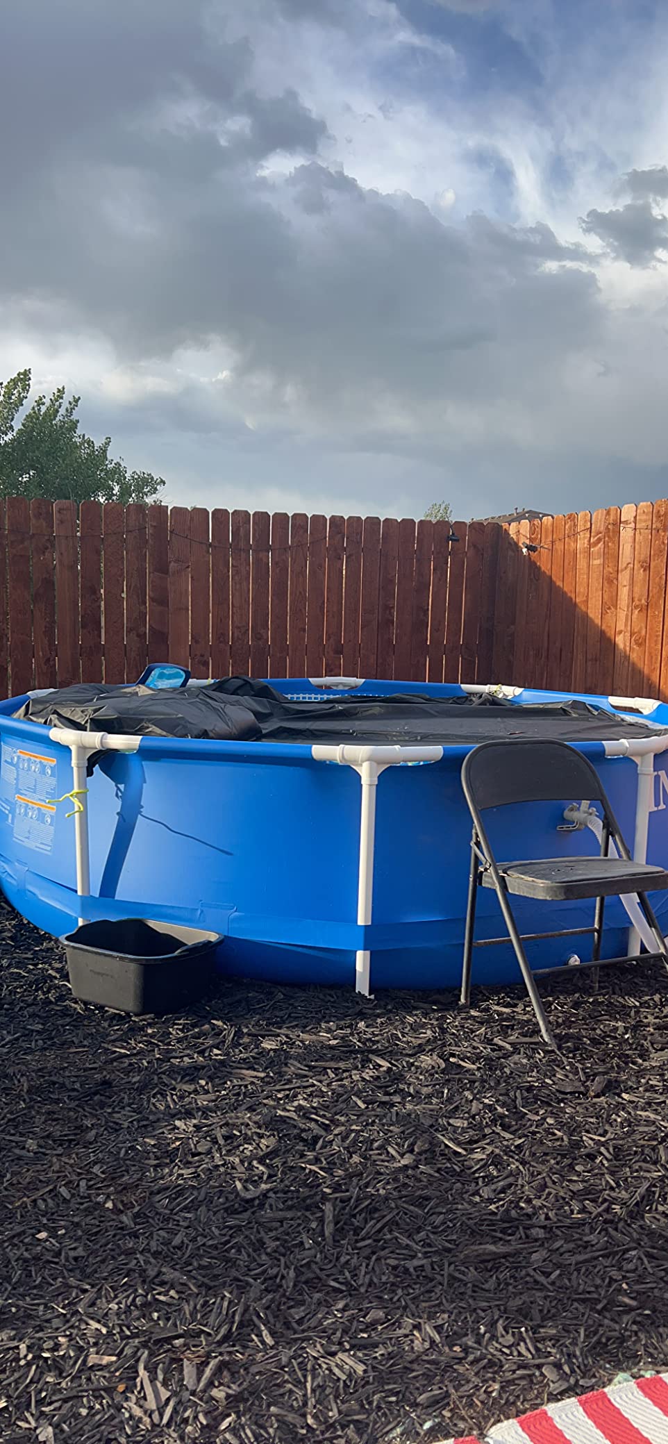 LXKCKJ 15 Ft Pool Cover for Above Ground Pool, Round 420D Solar Oxford Tarp customer photo 2