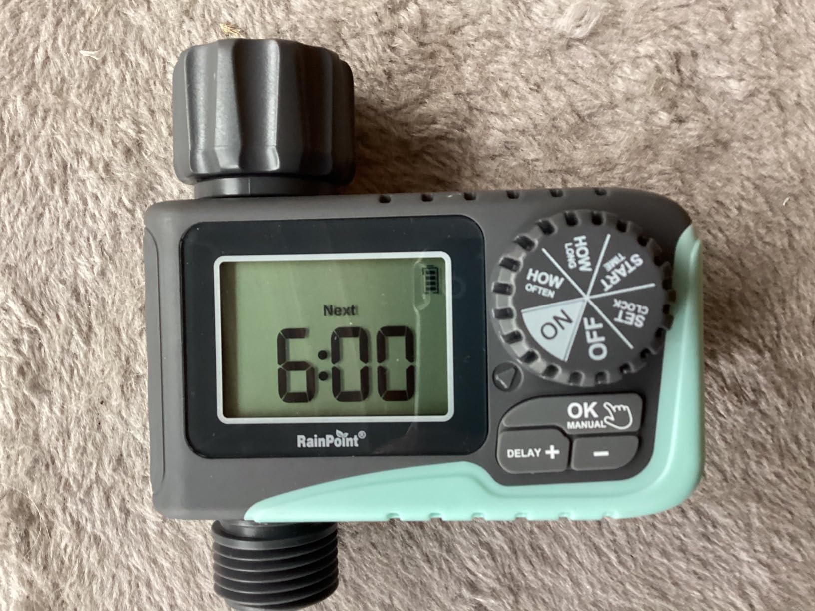 RAINPOINT Sprinkler Timer Outdoor, Water Timer for Garden Hose, Programmable Watering Irrigation Timer with Rain Delay/Manual(Plastic) customer photo 1