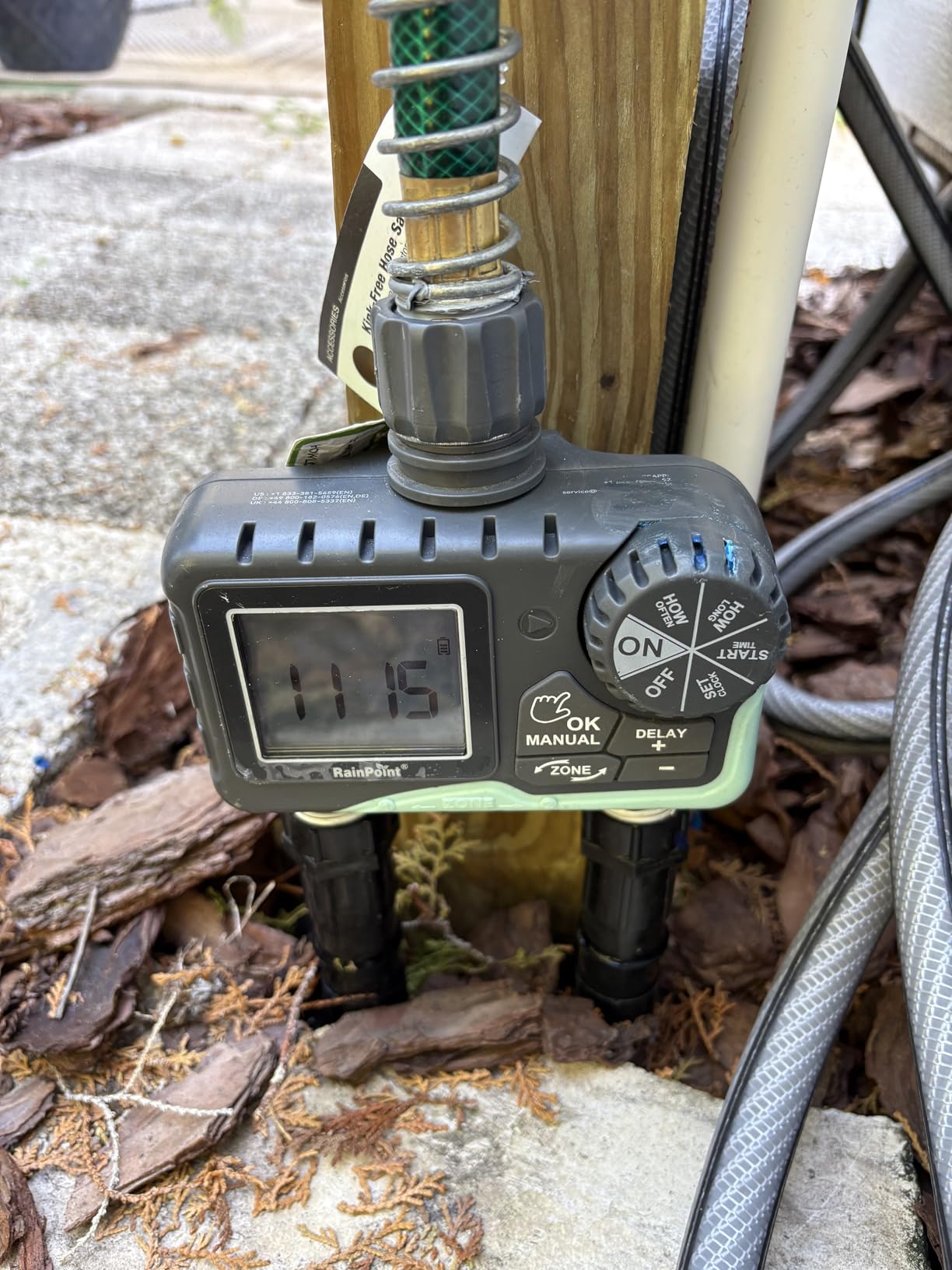 RAINPOINT Water Timer for Garden Hose - 2 Zone Sprinkler Timer with Rain Delay/Manual Watering/Automatic Irrigation for Yard Lawn customer photo 1