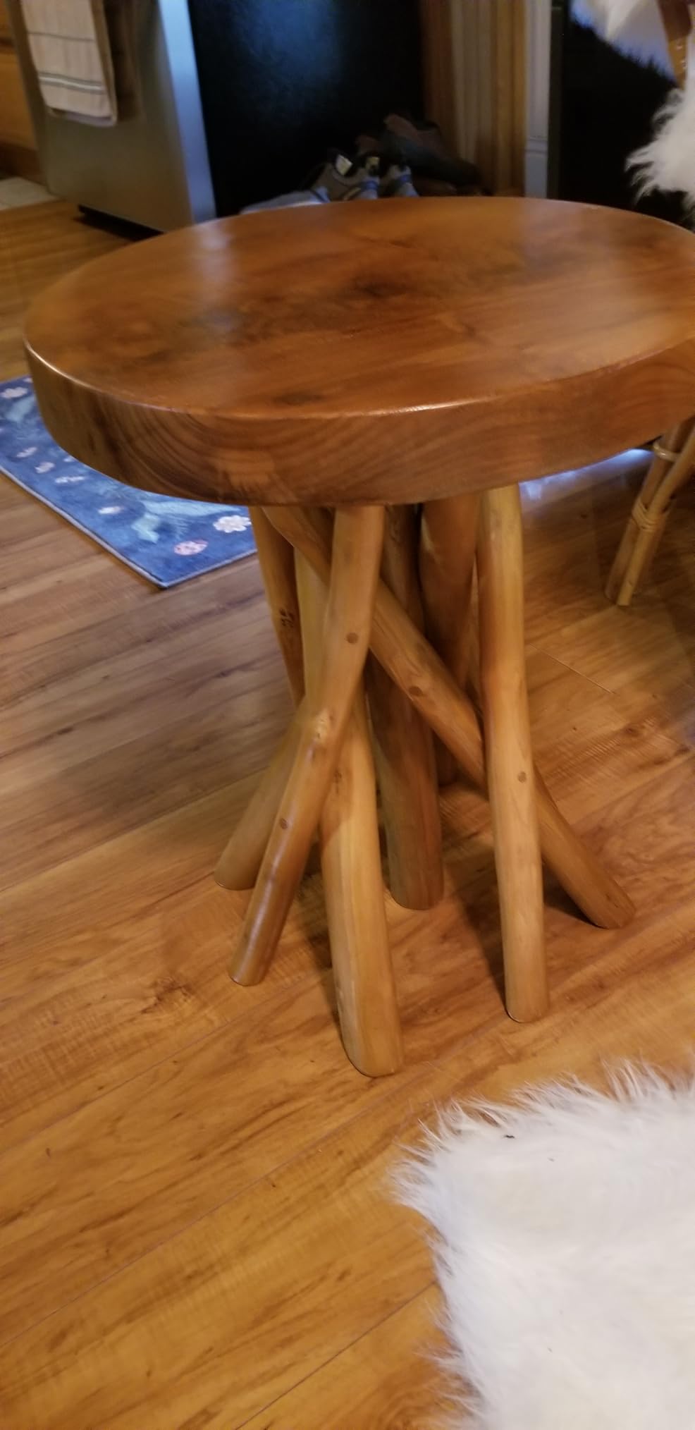 WELLAND Solid Teak End Table, Stick Leg Accent Table, 16