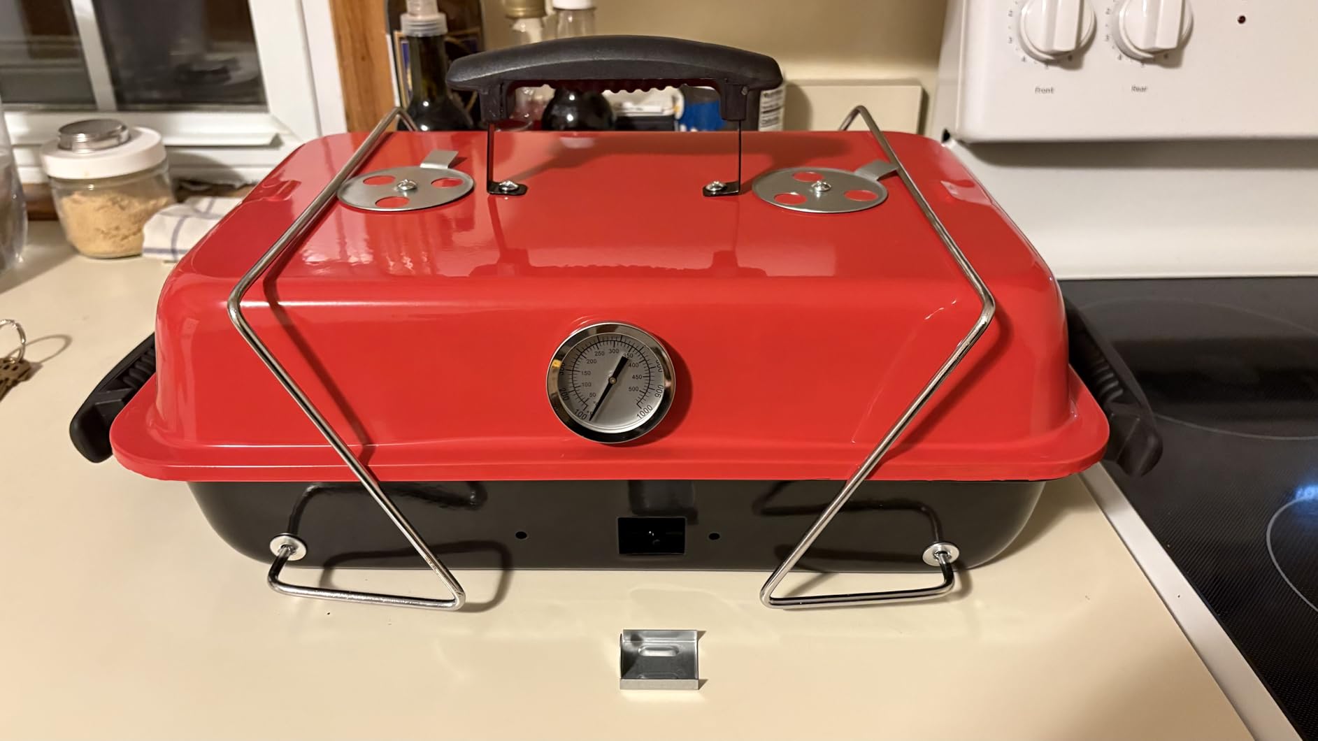 Charcoal Grill for Outdoor BBQ Smoker Tabletop Portable BBQ Grill,RED customer photo 2