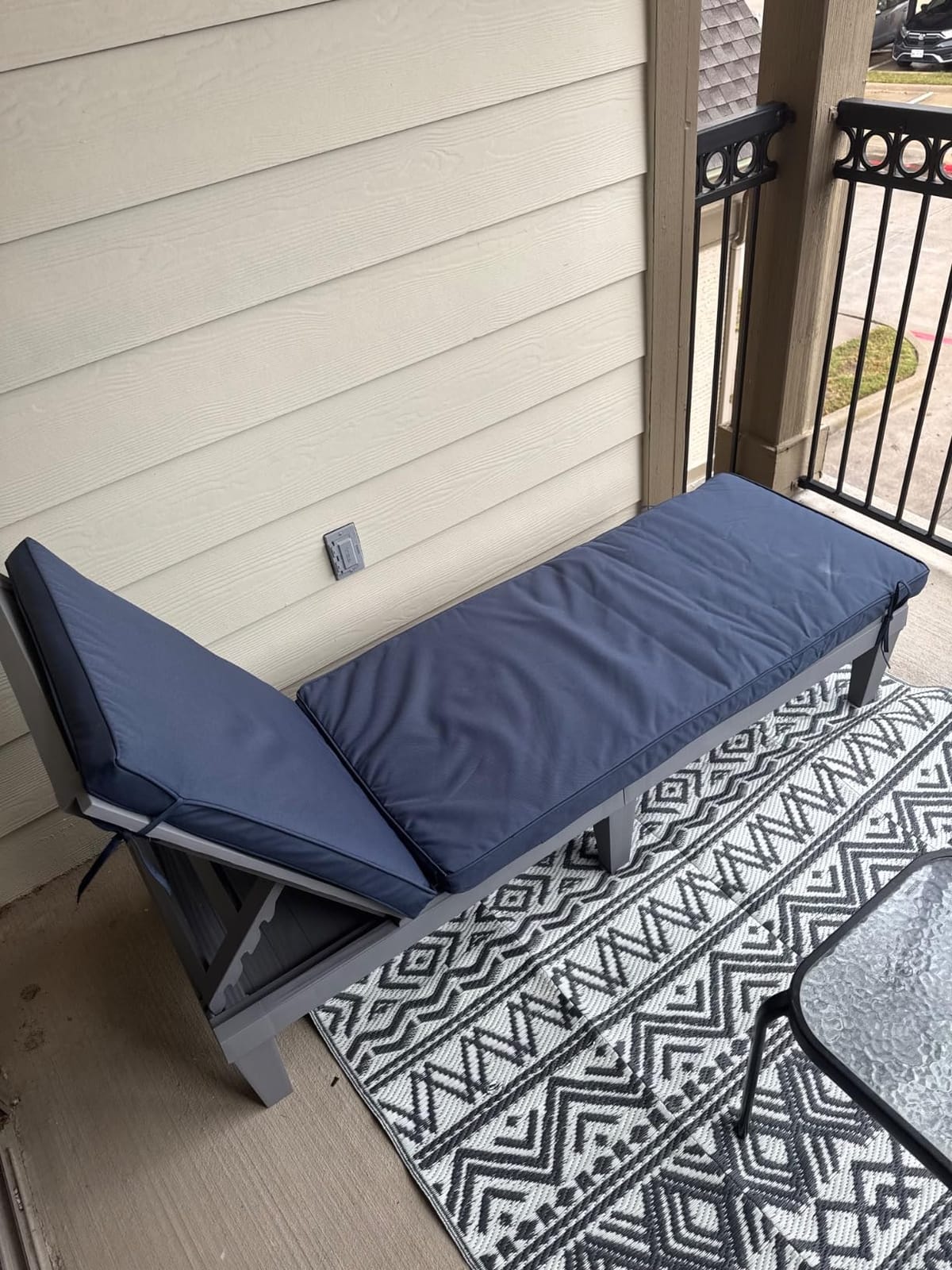 Best Choice Products Outdoor Lounge Chair, Resin Patio Chaise Lounger for Poolside, Backyard, Porch w/Seat Cushion, Adjustable Backrest, 5 Positions, 330lb Capacity - Gray/Navy customer photo 2