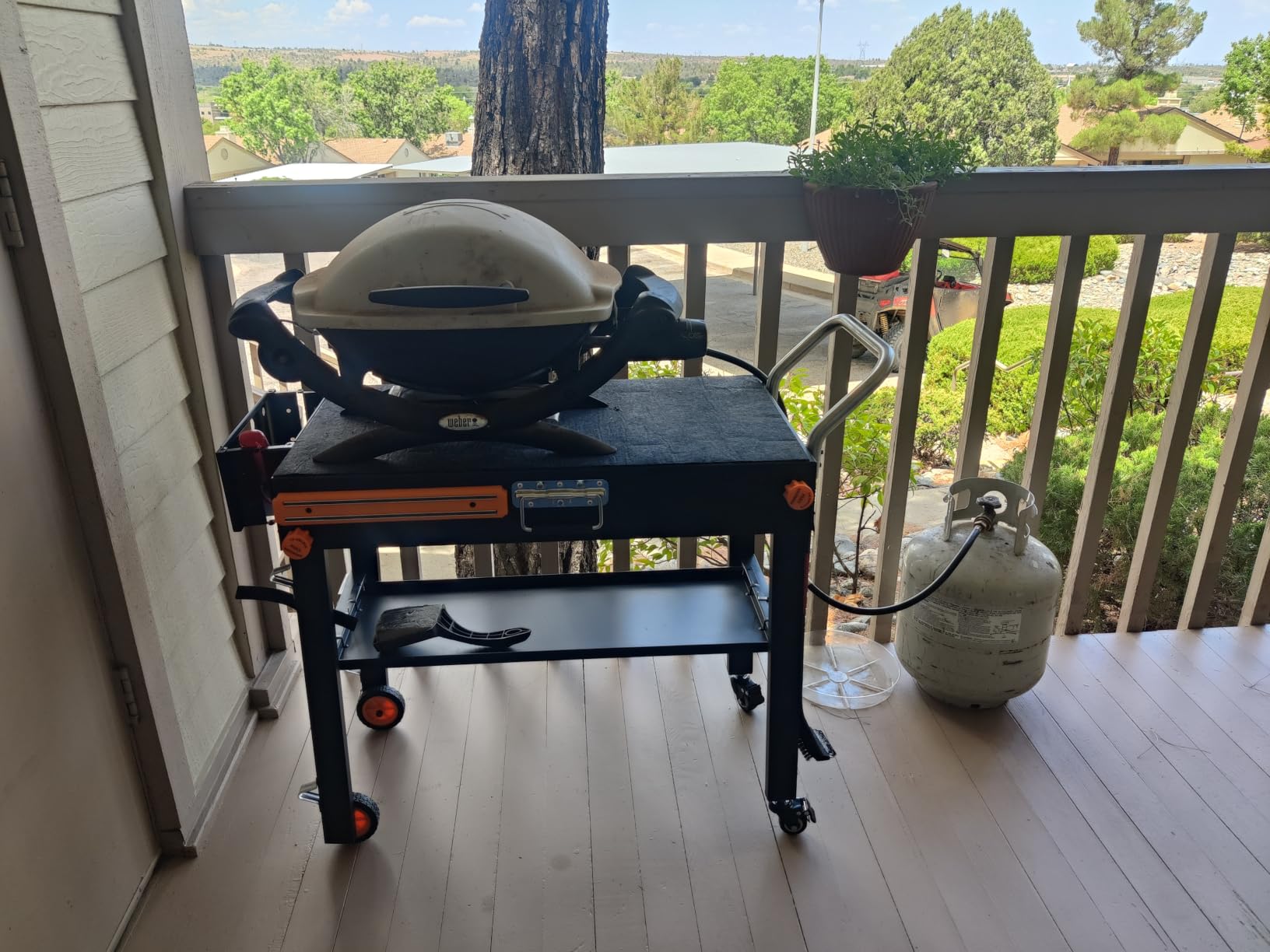 Portable Outdoor Grill Table, Folding Grill Cart with Wheels customer photo 1