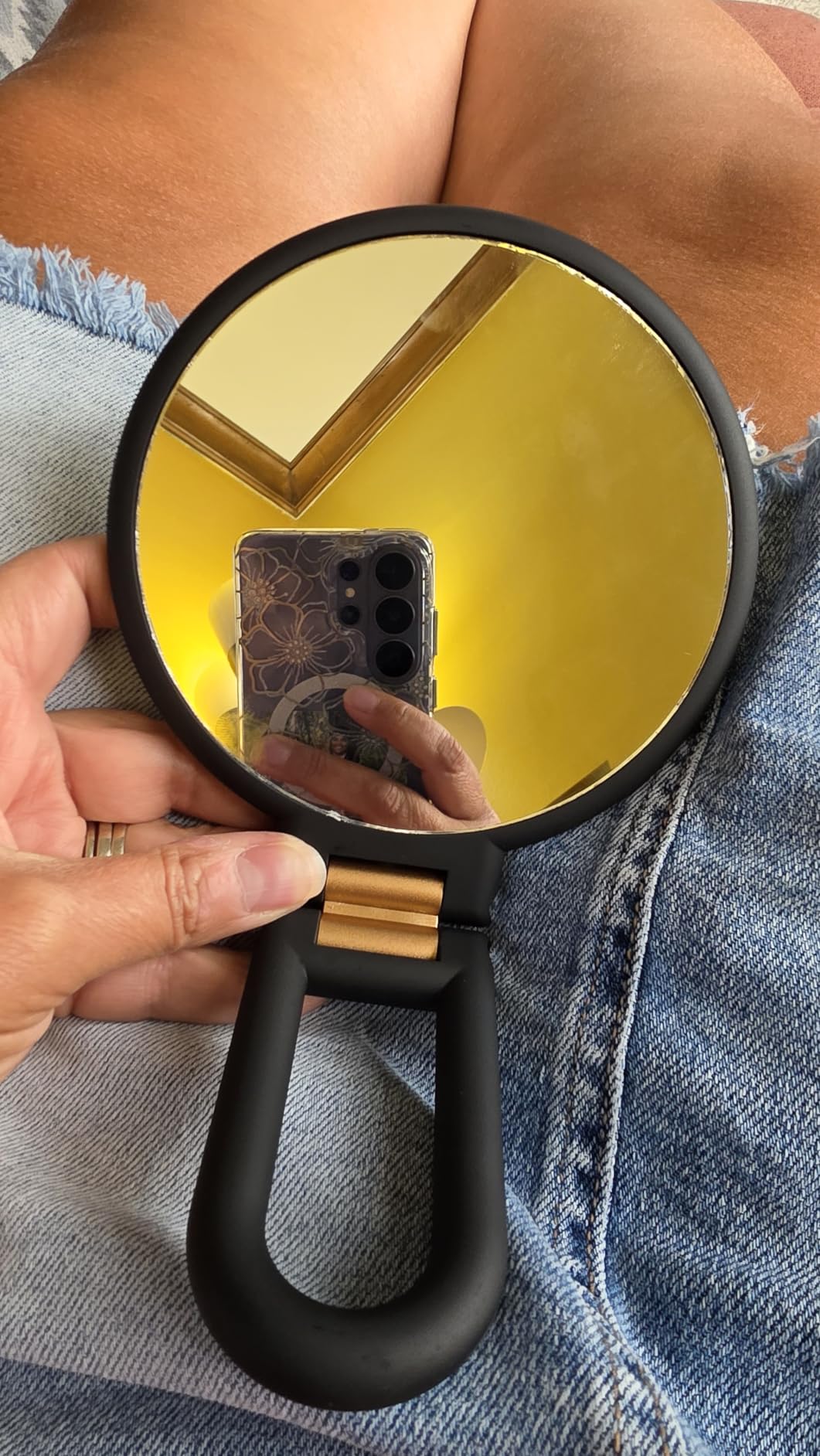 Sifolo 30x Magnifying Mirror, Travel Hand Mirrors with Handle - Double Side Handheld Mirror with 1X 30X Magnification & Adjustable Handle/Stand, Hand Held Foldable Travel Mirror for Makeup(Black) customer photo 2
