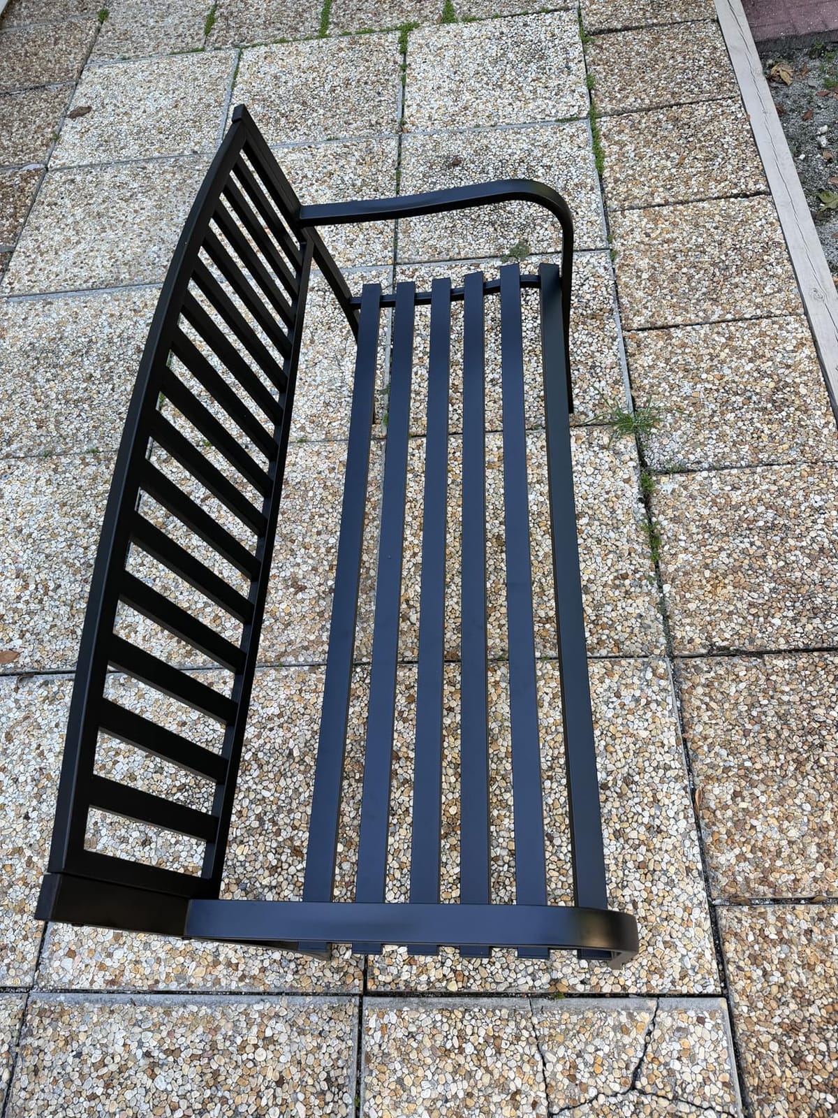 Outdoor Bench Garden Bench, Weatherproof Anti-Rust Heavy-Duty Outside Benches Clearance, Wrought Iron Metal Bench for Front Porch, Patio, Park customer photo 2