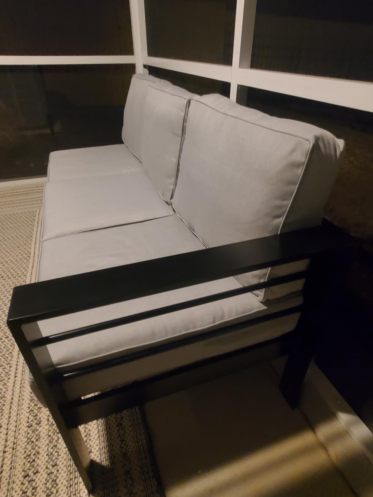 Kiss the Water Aluminum Patio Sofa, Loveseat Dark Gray Outdoor Couch customer photo 1