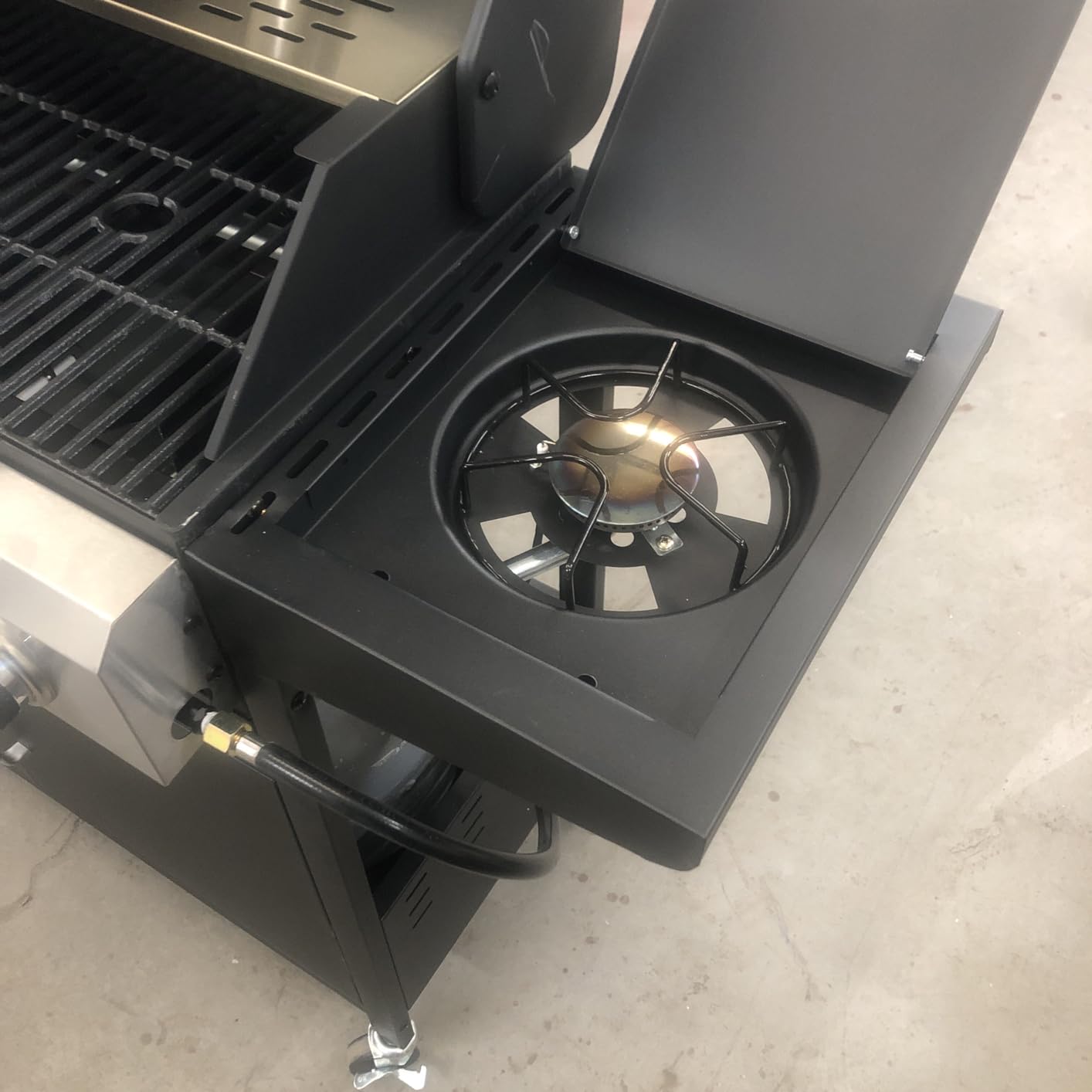 Captiva Designs Propane Gas and Charcoal Grill Combo with Side Burner,Black customer photo 1