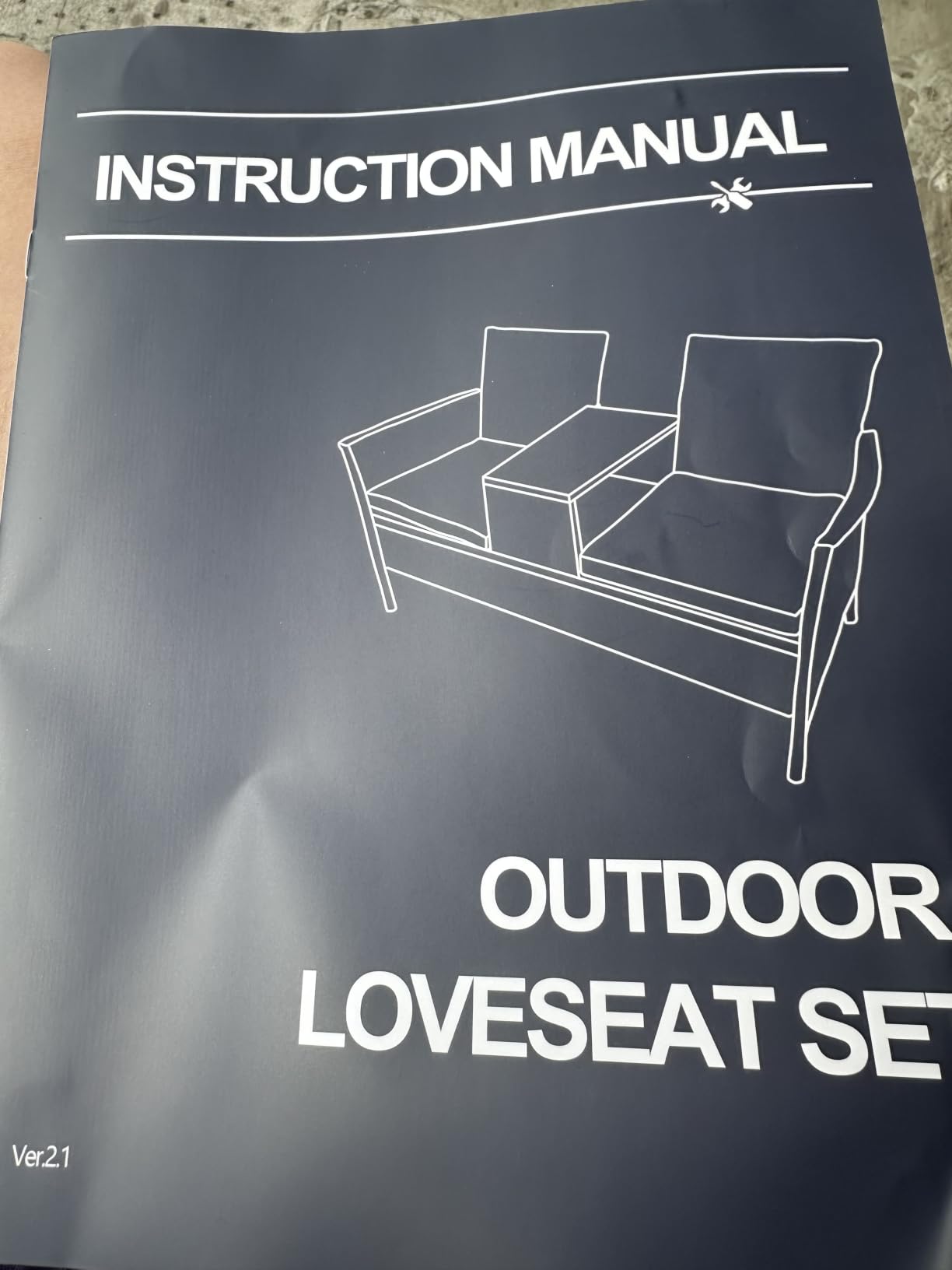 Kromax Wicker 2 Seat Patio Loveseat, Outdoor Rattan Loveseat with Table customer photo 2