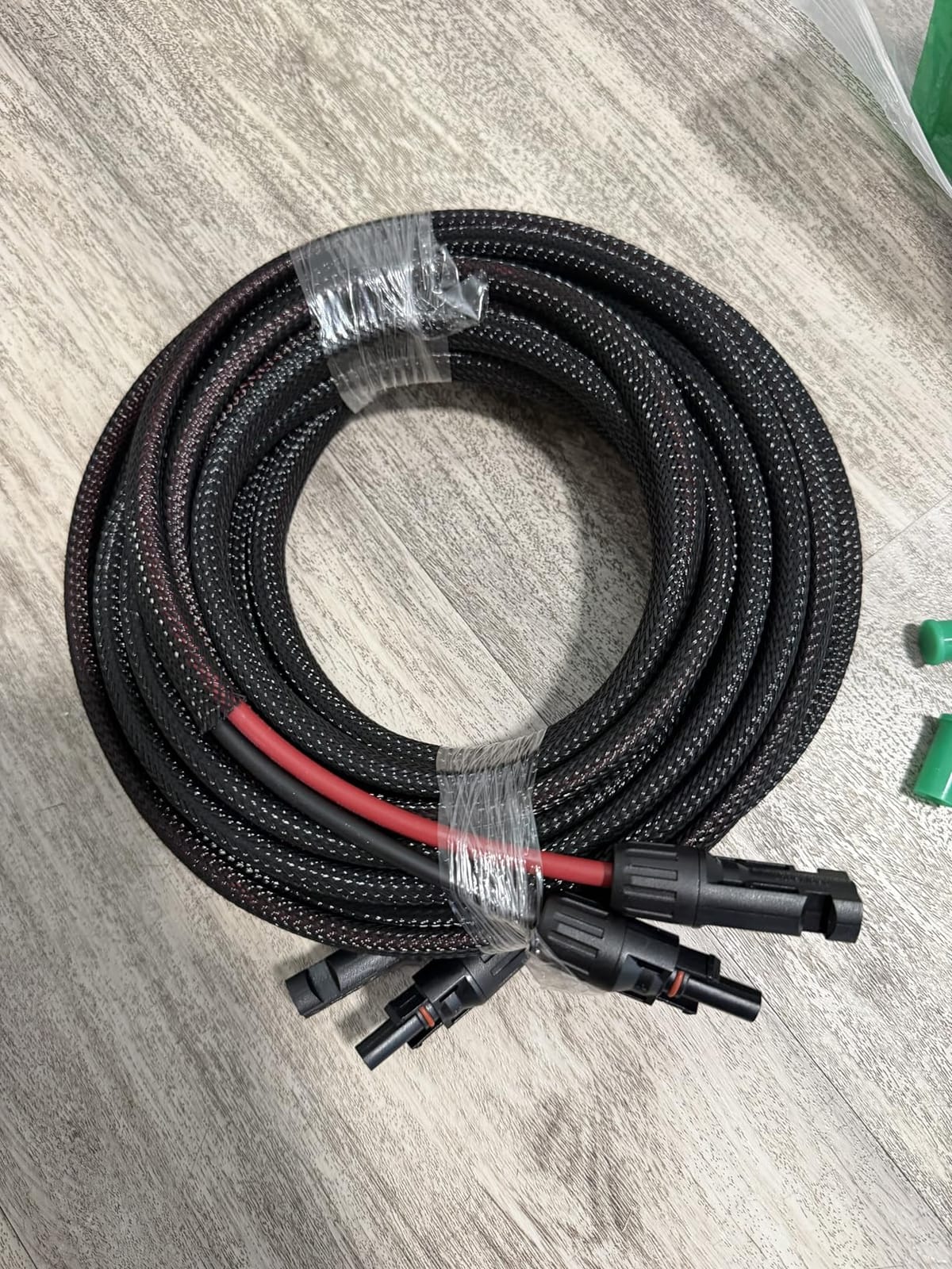 Bateria Power 10AWG 30FT Solar Panel Extension Cable, Flame Retardant Protective Sleeving Twin Wire 10 Gauge Solar Cable with IP68 Female & Male Waterproof Connectors, Dust Caps for Home, RV customer photo 1