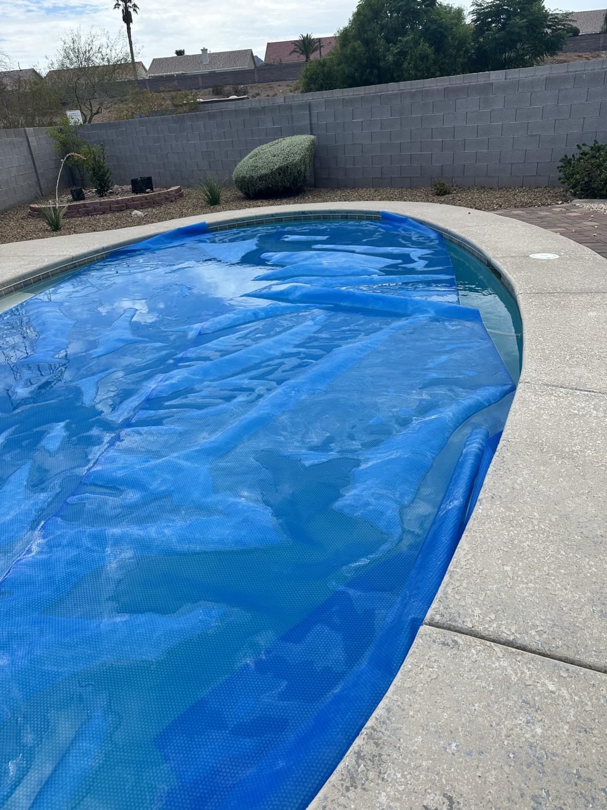 VEVOR Solar Pool Cover, 24 x 12 ft Rectangle Solar Cover 12 mil for Pools, Inground Above Ground Swimming Pool Solar Blanket with Bubble, Heat Retaining Solar Covers Blue customer photo 1