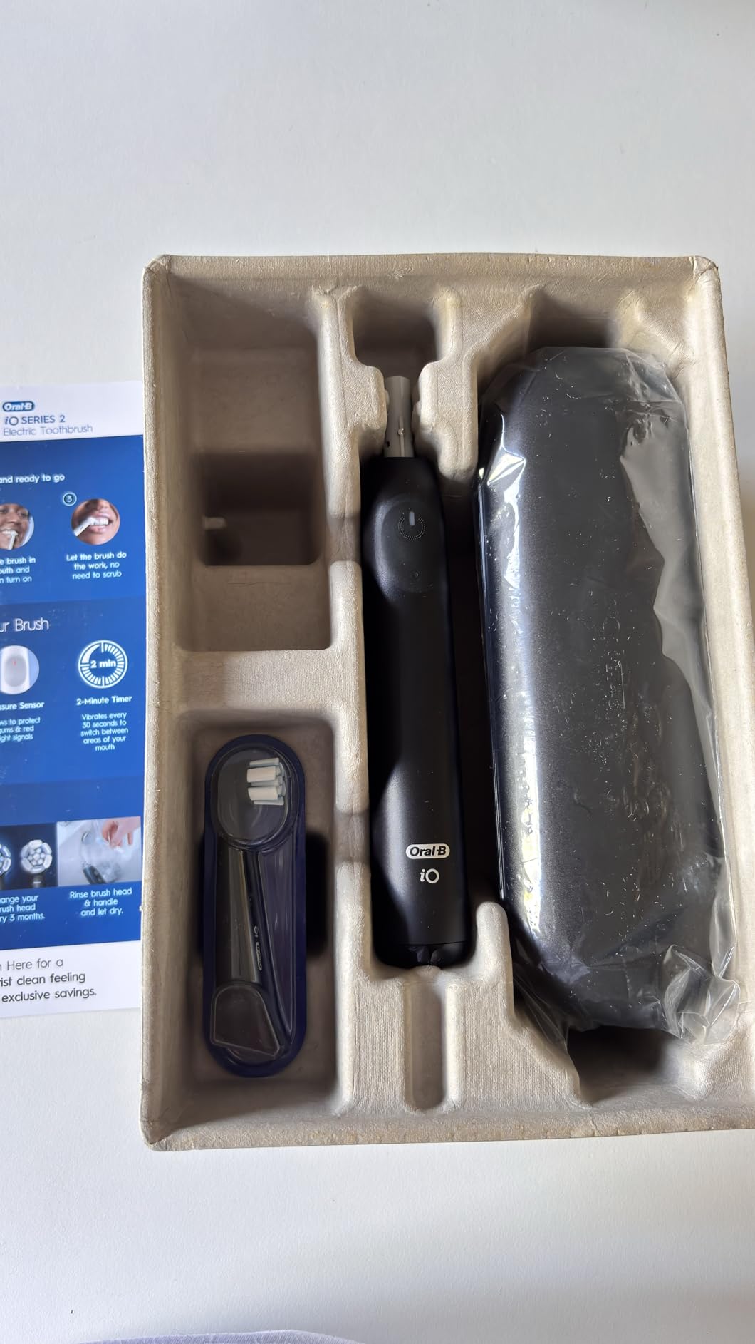 Oral-B iO Series 2 Limited Simple Clean Rechargeable Electric Toothbrush for Adults, Night Black, 3 Modes, Automatic Pressure Sensor for Gum Care, Travel Case customer photo 1