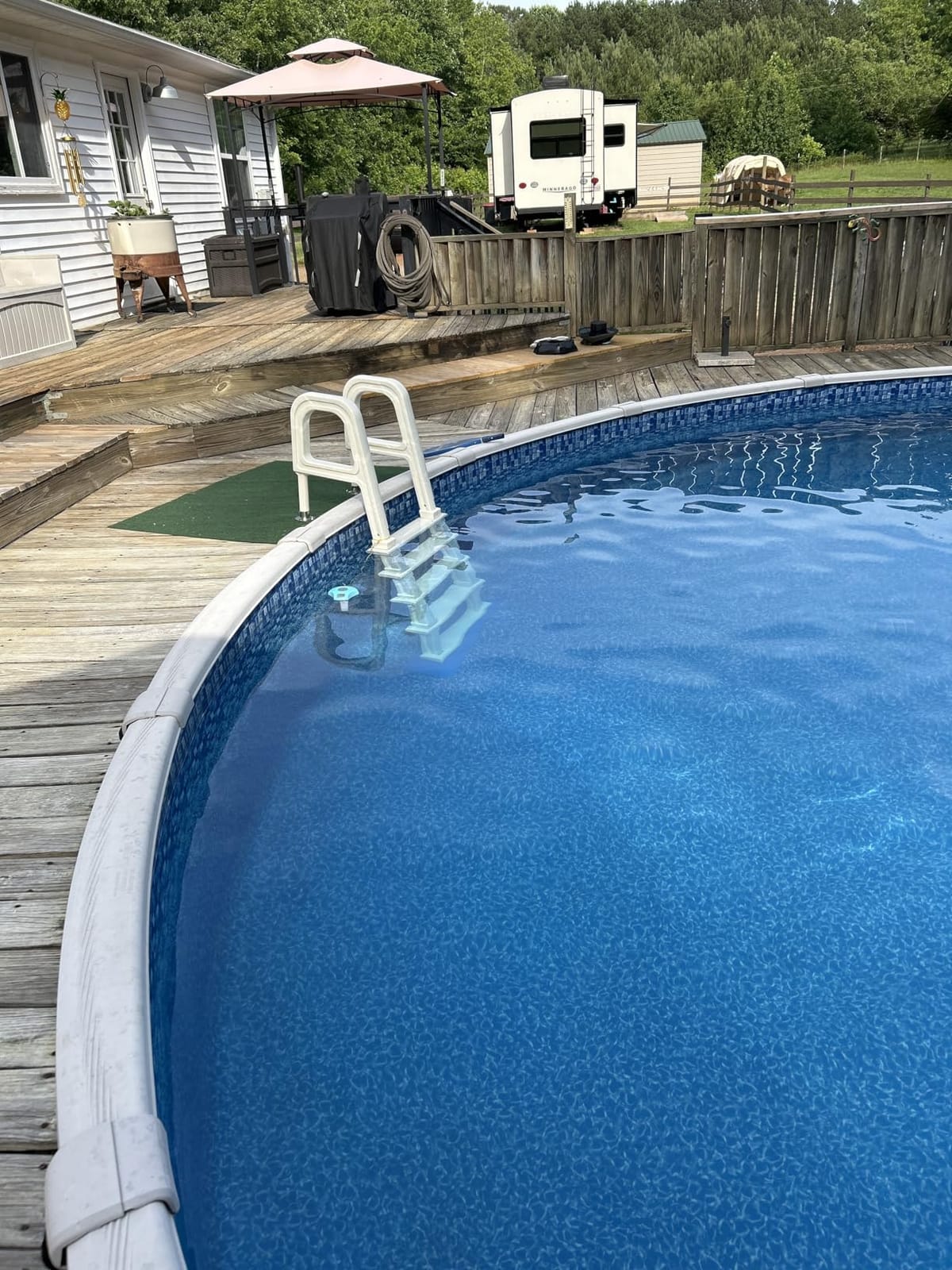 VEVOR Swimming Pool Ladder, 75°Inclined 5-Step Double Handrails Stair, Non-Slip Heavy Duty Steps, Load Capacity 300 lb, for 48-54 in Inground & Above-Ground Pools of Any Deck Surface Indoor & Outdoor customer photo 1