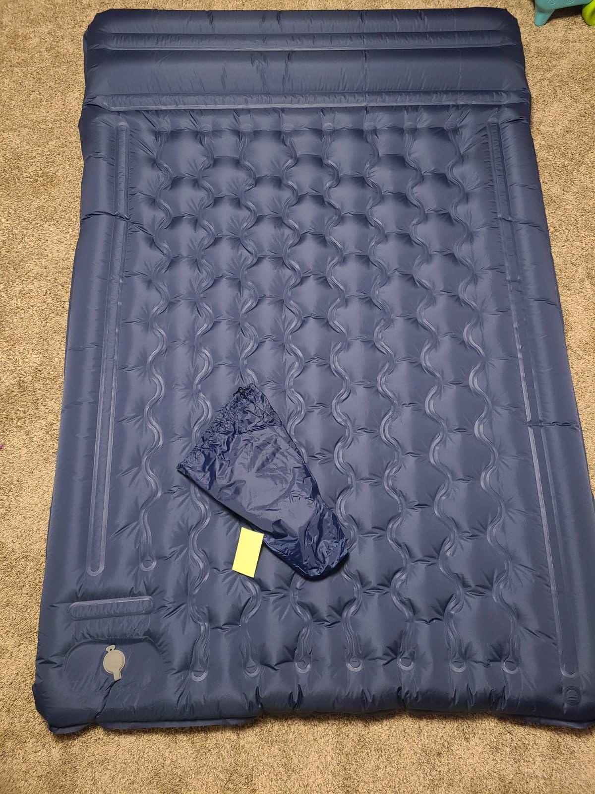 Double Sleeping Pad for Camping, Extra Thick 5 Inch Self-Inflating 2 Person Camping Mattress,with Built-In Foot Pump, Insulated Inflatable Trampoline Mat for Backpacking, Hiking, Tents & Winter customer photo 1