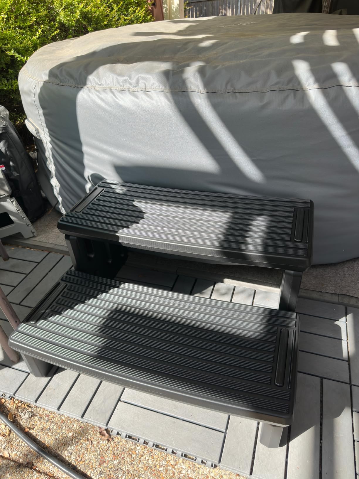 Hot Tub Steps, Non-Slip 2 Step Spa Stairs for Outdoor & Indoor, Black customer photo 1