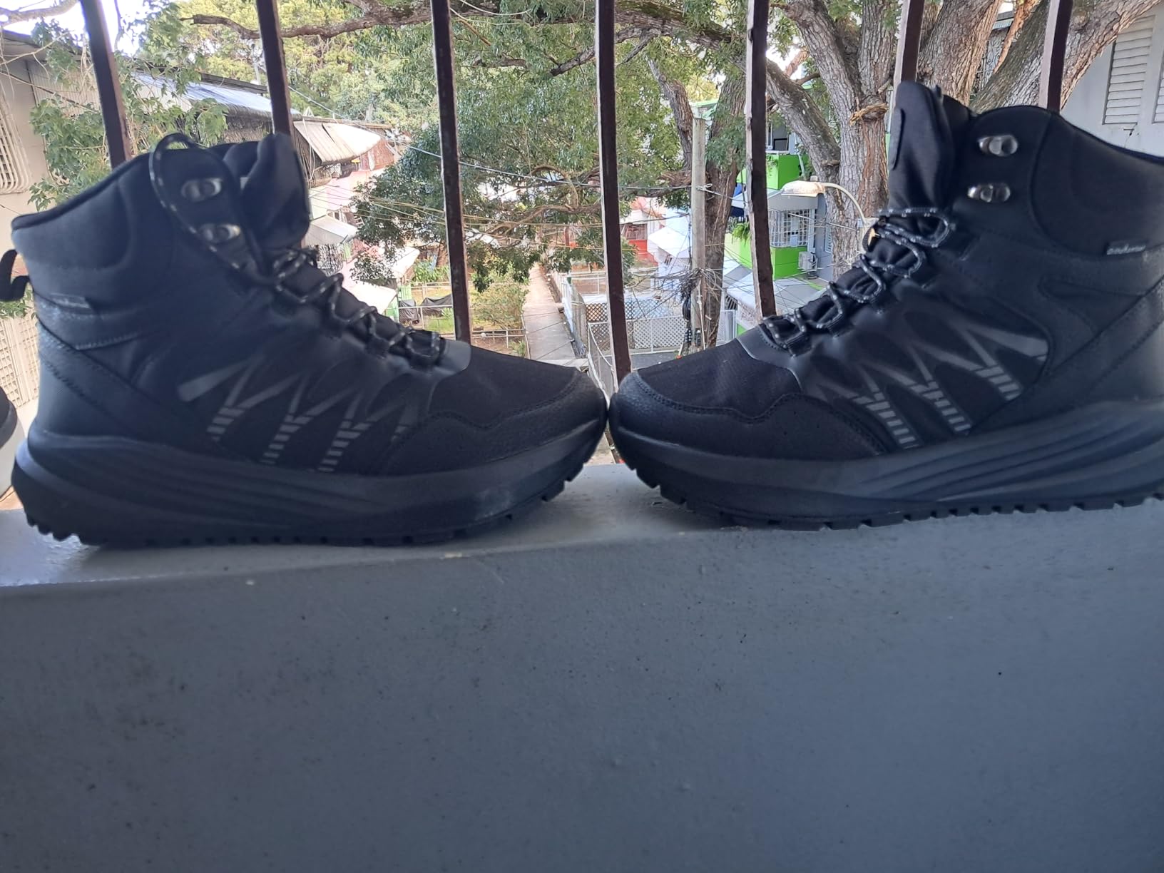 Men's Orthopedic Wide Waterproof Hiking Boots: Comfortable Plantar Fasciitis Work Walking Running Trekking Shoes, Orthotic Non Slip Adventures Ankle Support Trail Mid Boots for Foot Pain Relief customer photo 1