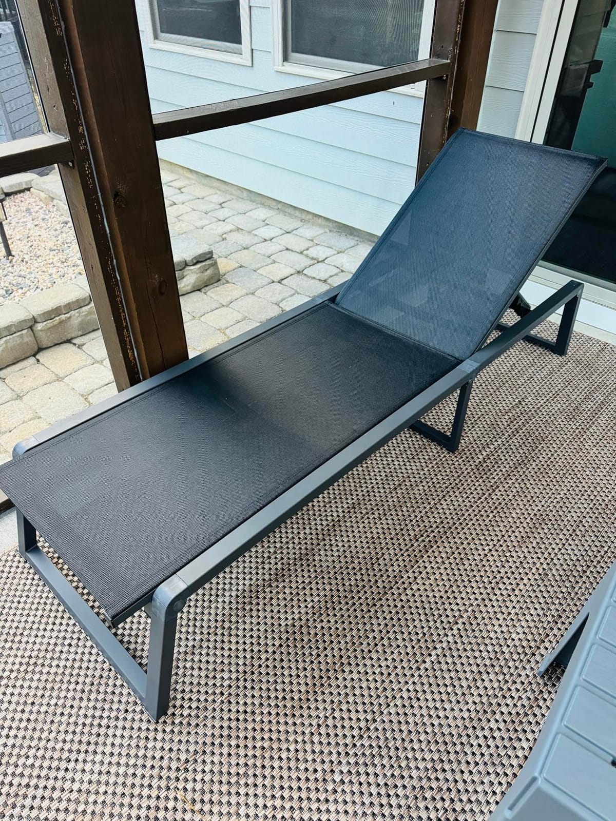 Aluminum Chaise Lounge Chair Outdoor, Foldable& No Assembly Patio Pool Lounge Chairs 5-Position Recliner for Outside, Fully Grounded Legs Sun Lounger for Poolside, Khaki customer photo 1