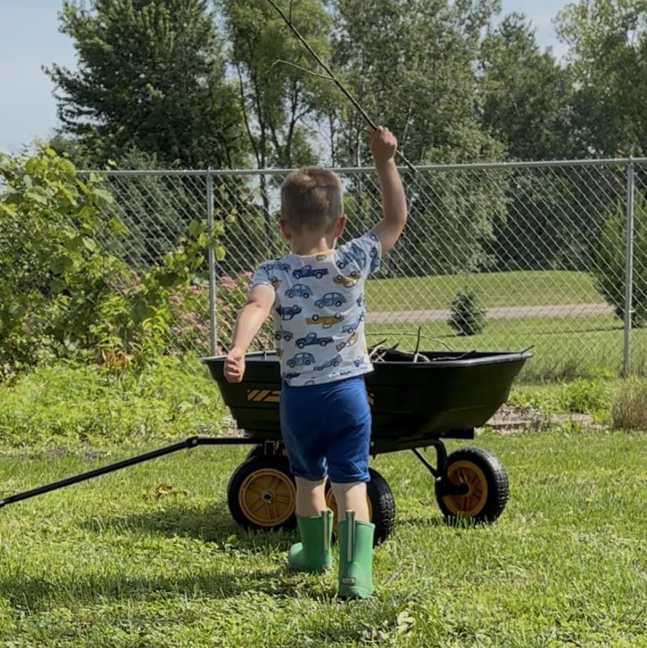 CAMMOO 10-in NO-Flat Tires 600lb Garden Dump Cart 4 Cu.Ft Wheelbarrow Black customer photo 1