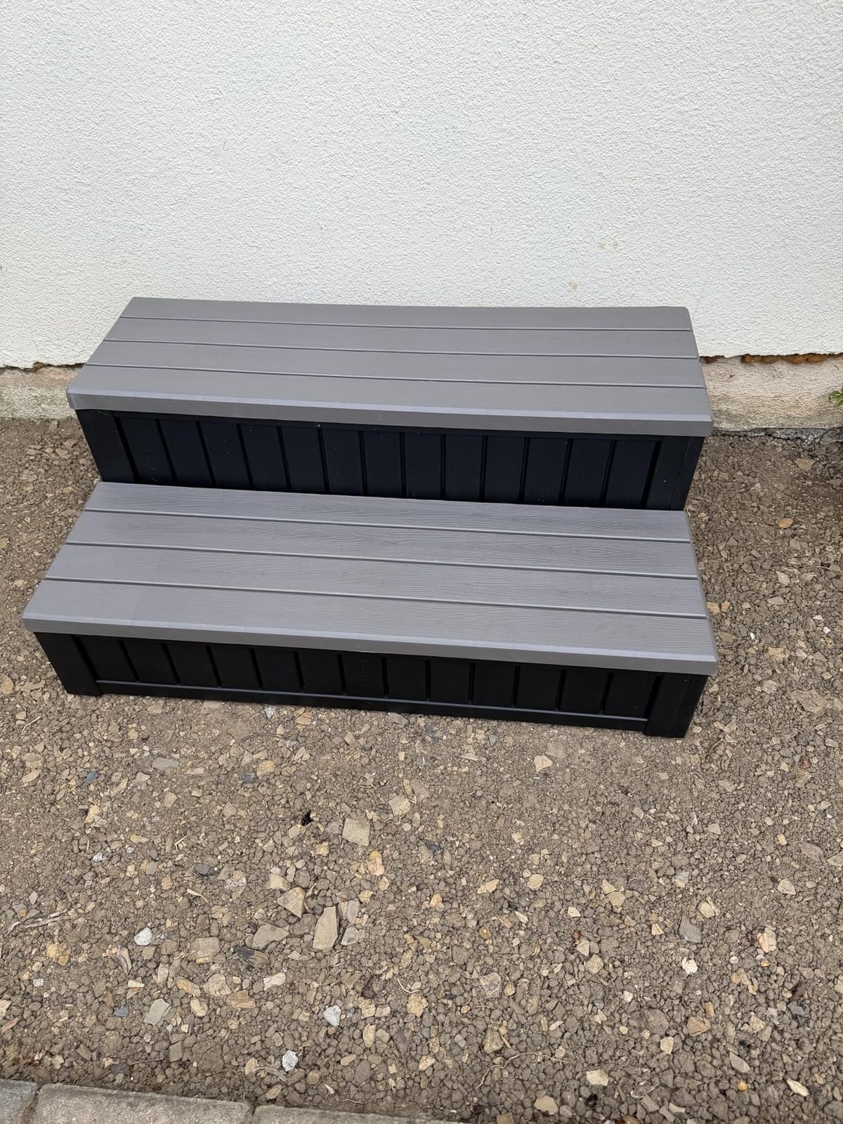 Plastic Hot Tub Steps with Storage, Spa Steps Outdoor Stairs, 36.6 Inches Long - Non-Slip All Weather Top & Feet, 32 Gallon Capacity, Waterproof for Porch/RV/Deck, Sturdy Plastic Frame, Black customer photo 2