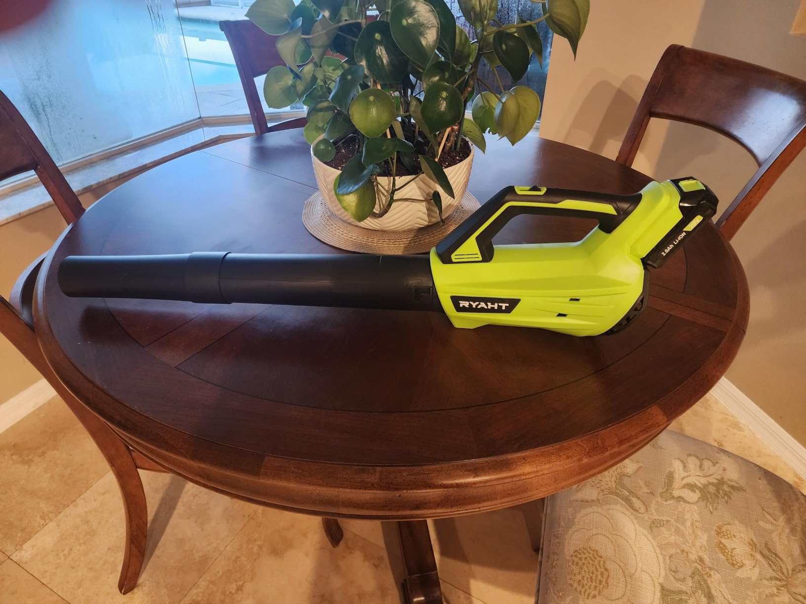 Leaf Blower Cordless, Leaf Blower with Battery and Charger - 2 Speed Modes, 2 Batteries, 20V Powerful Lightweight Electric Blowers for Blowing Leaves, Dust, Lawn Care, Patio Cleaning, Green customer photo 1