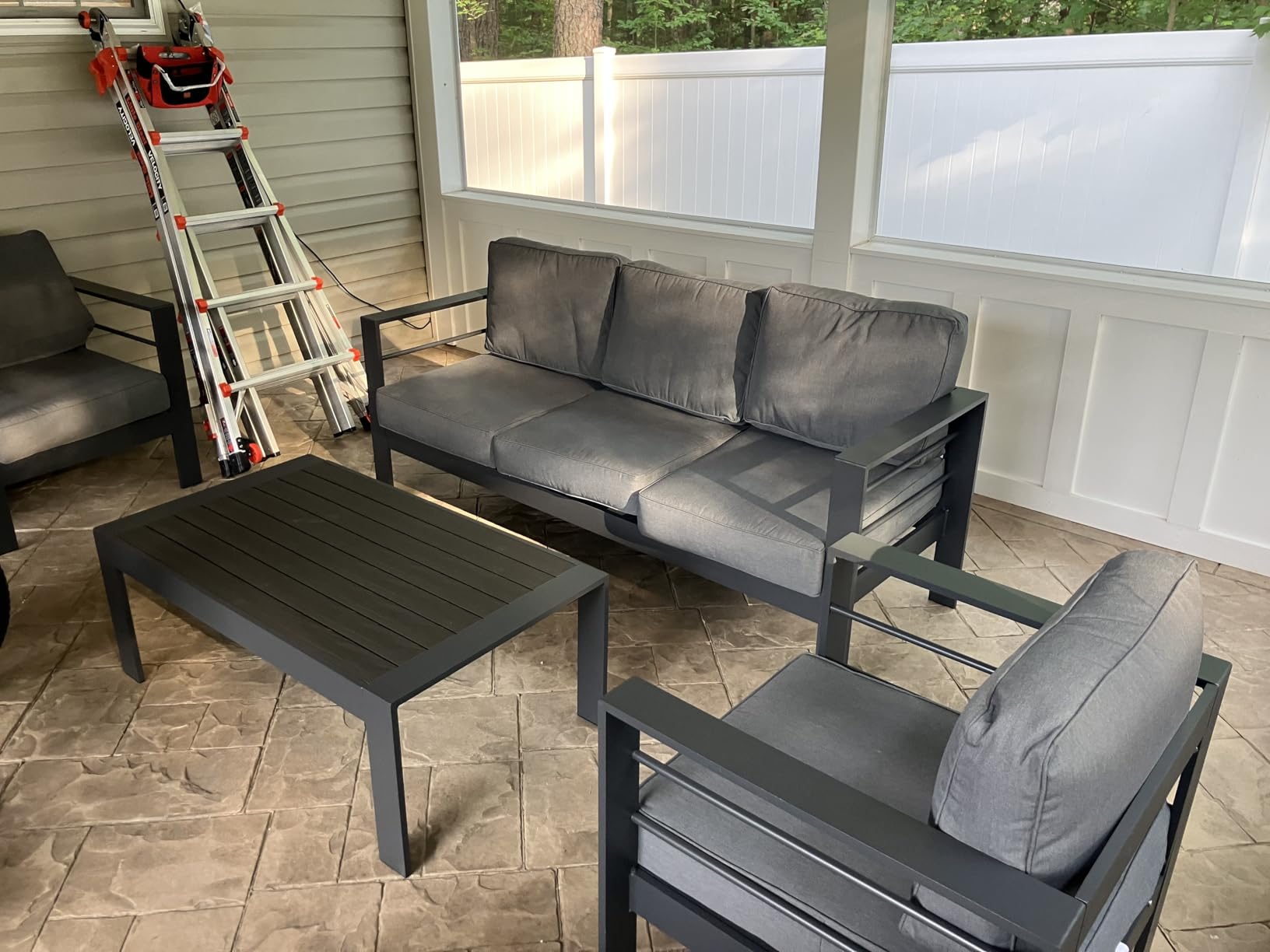 Solaste Aluminum Patio Furniture Set for All Weather, Oversized Metal Outdoor Furniture Set with 27.5