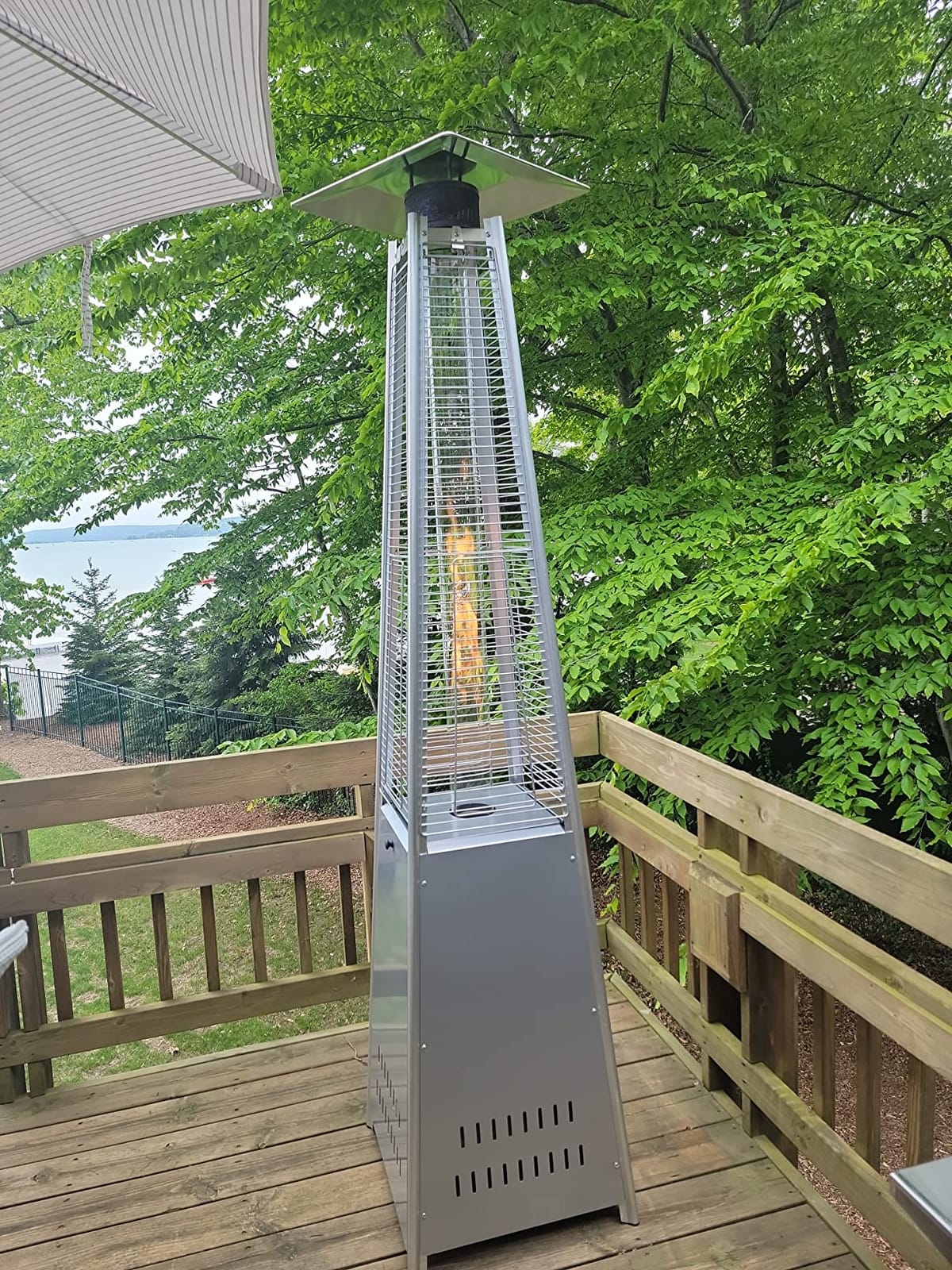 Hexagon Pyramid Patio Heater, 48,000 BTU Stainless Steel Propane Gas Heater customer photo 2