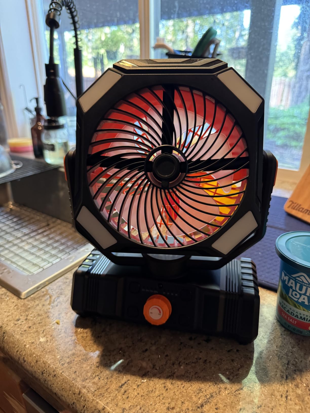 Portable Misting Fan with 20000mAh USB Rechargeable Battery, 250mL Water Tank & LED Lantern – Cooling Fan with Mister for Camping, Home, Tent, Beach, Picnic, Barbecue, Outdoor & Indoor Use customer photo 2
