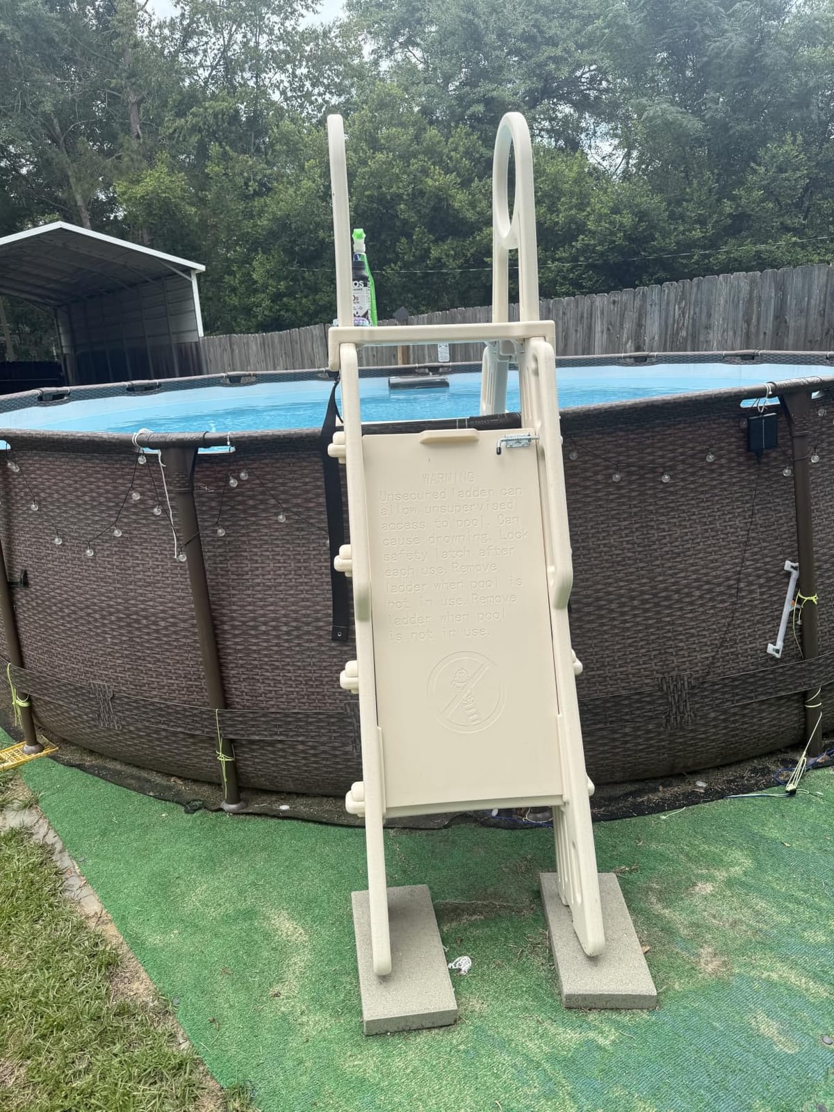 Pool Ladder Above Ground Swimming Safety A Frame Pool Ladder with Platform and Safety Barrier for 48-52 inches Pool customer photo 1