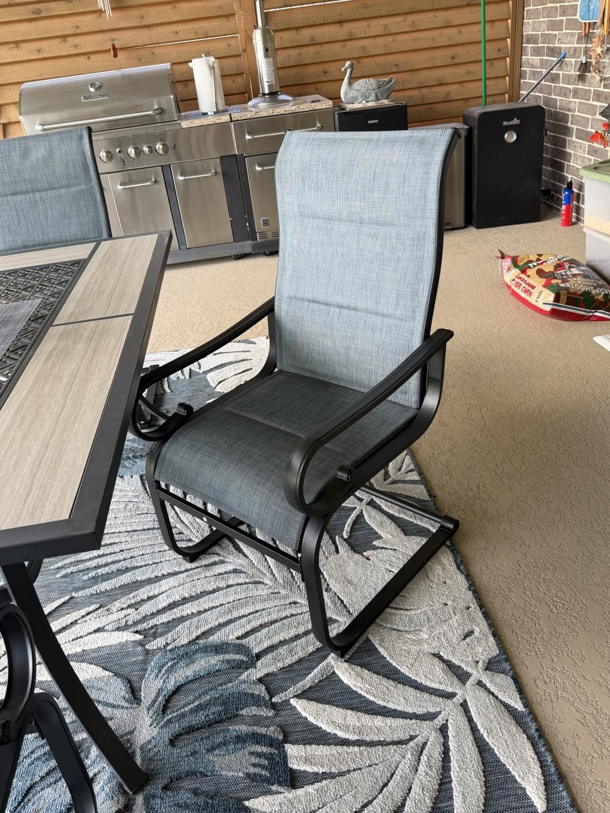 NUU GARDEN Patio Dining Chairs Set of 2, Breathable Textilene Outdoor Chairs with High Back and Armrests, All-Weather Metal Frame for Backyard, Deck and Garden, Light Gray customer photo 1