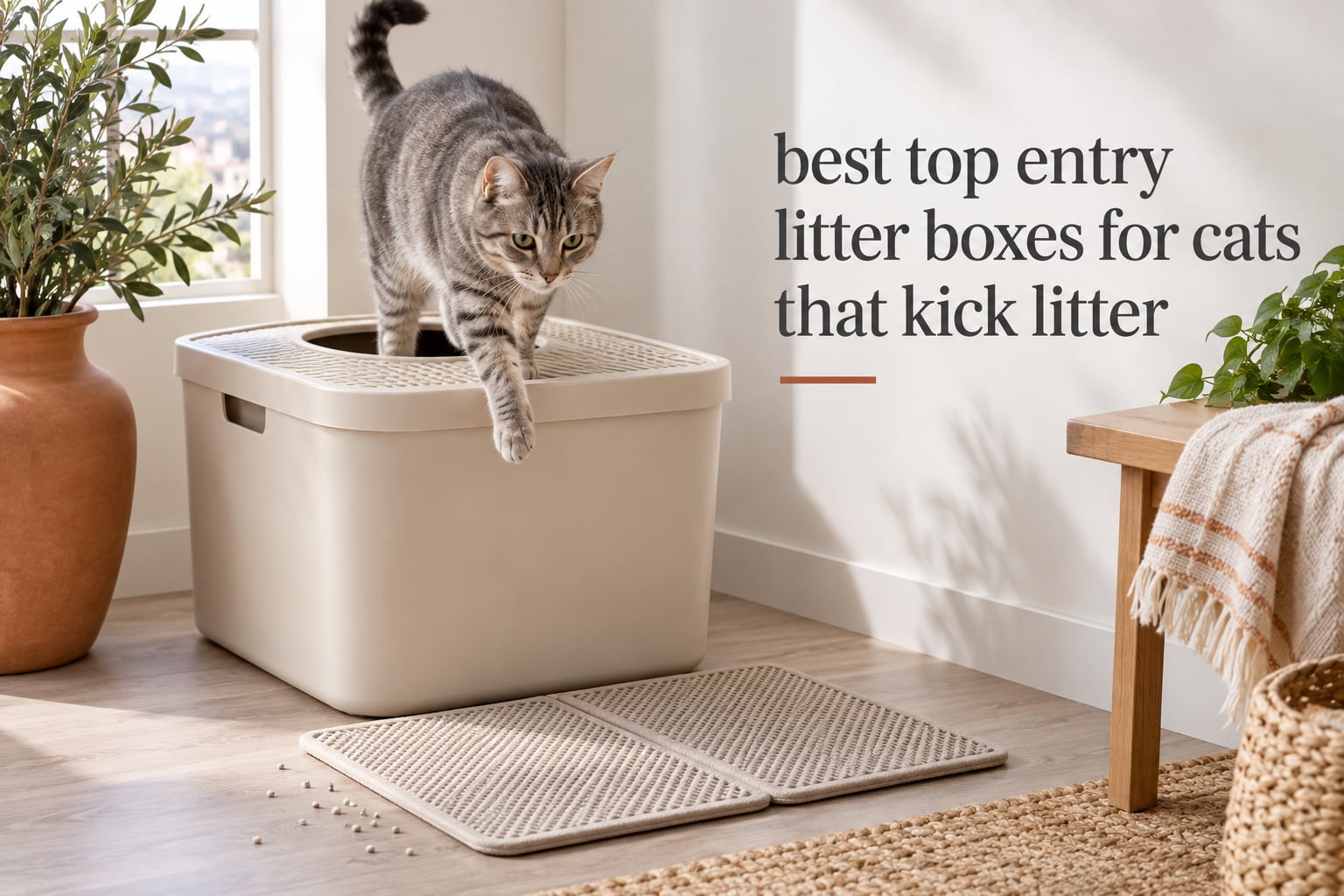 best top entry litter boxes for cats that kick litter